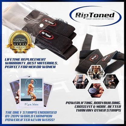 Rip Toned Wrist Wraps & Lifting Straps Combo – Dynamic Duo Push & Pull Support for Weightlifting – Wrist Support Wraps + Padded Grip Straps for Bench, Deadlifts, Rows & Pull-Ups (Men & Women)