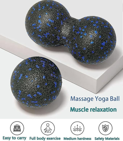 Peanut Massage Ball - Double Lacrosse Massage Ball & Mobility Ball for Physical Therapy - Deep Tissue Massage Tool for Myofascial Release, Muscle Relaxer, Acupoint Massage