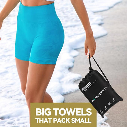 Microfiber Towel Large for Beach, Travel, Swimming, Bath, Pool–Quick Dry, Ultra Compact, Sand Free, Lightweight & Super Absorbent(Off White,60x30 in)