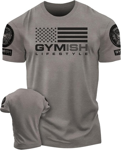 Gymish American Flag Graphic Fitness Tank, Sleeveless Bodybuilding Athletic Tank Top