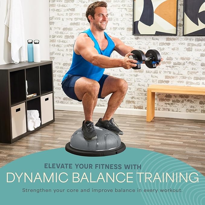 Lifepro Half Balance Ball Trainer - Stability Ball for Exercise, Full-Body Workouts, Home Gym, and Physical Therapy - Horizon Balance Ball Half Non-Slip Equipment for Balance Training
