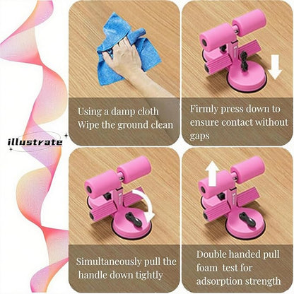 abs master sit up bar,sit ups foot holder with Elastic 2 Suction Cups and Pull Rope Portable Sit Up Assistant Device for Home Workout