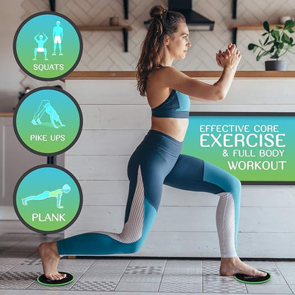 Serenily Sliders for Working Out - Core Exercise Sliders, 2 Dual Sided Gliding Discs For All Floors With Carry Bag & Workout Guide. Abs & Full-Body Fitness Equipment - Compact Slider Set For Home Gym