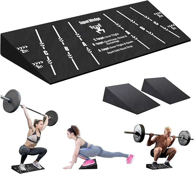 Squat Wedge Block One Piece: Heel Elevated Slant Board for Squats Weightliting Home Gym Squat Wedge