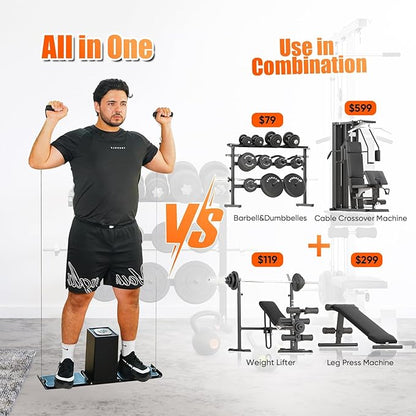 SR3 Pro Gym Equipment for Home, All in One Workout Machine, Fitness Portable&Foldable Small Space Compact Strength Training Cable Machine for Full Body Workouts