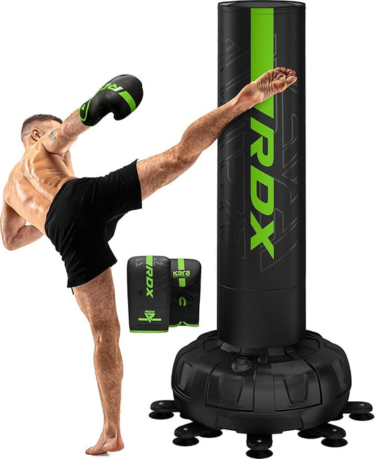 RDX XXL 330LBS Freestanding Punching Bag with Cover & Gloves – 72” Adult Heavy Pedestal Punch Bag Set - 17 Suction Cup 8 Extended Legs Stand Base - Kick Boxing MMA Home Gym Fitness
