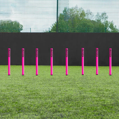 FORZA Slalom Agility Poles | Improve Endurance, Speed & Footwork | Color, Size & Rubber Base Options Available [8 Pack]
