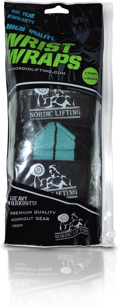 Nordic Lifting Wrist Wraps (2 Pairs) – Lifting Wrist Wraps with Thumb Loop for Weightlifting, Powerlifting & CrossFit – Durable Wrist Support Straps for Men & Women – Gym Essentials for Heavy Lifts