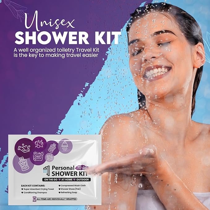 Compact Personal Shower Kit To-Go– Your Hygiene Companion for Travel, Gym, Camping | Shower on the Go | Shampoo, Soap, Towel. All in One (5)