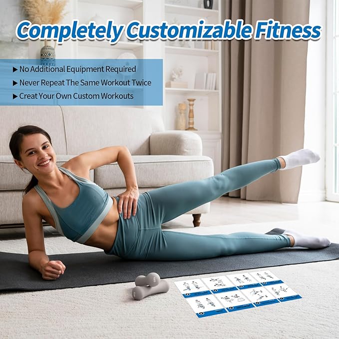 Cable Workout Cards, 62 Exercises Cards Deck Large Size 5" x 3.5" Fitness Cards for Women & Men, Beginner Fitness Guide to Training Exercises at Home or Gym