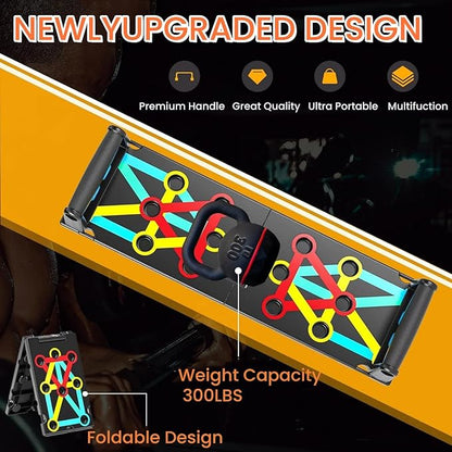 NAYSAYE Push-Up Board, Multi Functional Pilates Board with 4 Color, Push-Up Board Portable with Handle for Muscle Building, Home Fitness,12 Holes, 30 Holes
