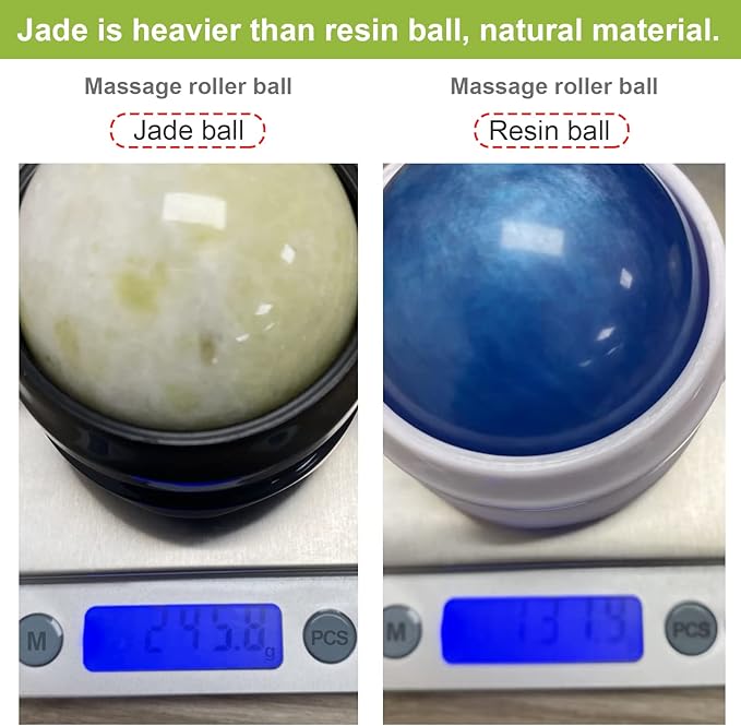 ideayard Cold Massage Roller Ball, Massage Stone Tool Jade Ball for Cold & Heat Relief Sore Muscles, Shoulders, Arms, Neck, Back, Feet, Body