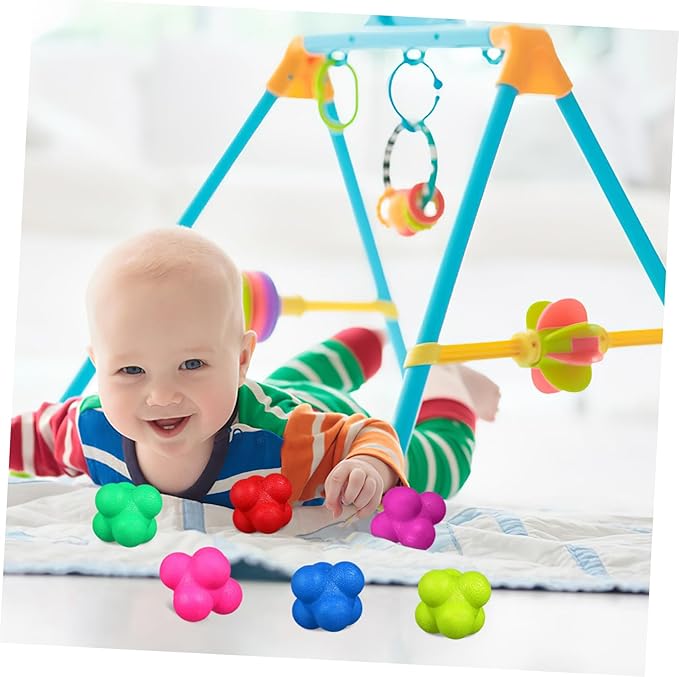 GANAZONO 6pcs Agility Balls Reaction Balls Hexagonal for Fitness Sports Training Fun Play
