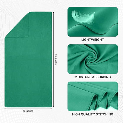 Wet Work XL(60”x36”) Thin Microfiber Towel, Lightweight, Super Absorbent, Quick Dry, Ultra-soft, Lint Free Bath Towels, Compact, Perfect for Beach, Yoga, Pool, Bath Towels Large, Beach Towel Oversized