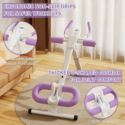 CRYSTAL FIT Ab Machine, Ab Workout Equipment Abdominal Trainer, Adjustable Abdominal Exercise Machine at Home Gym for Stomach Workout with LCD Monitor