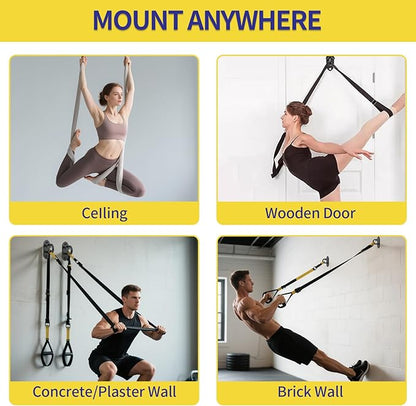 Resistance Band Wall Anchors, 3 Pack Heavy Duty Wall and Ceiling Mount Hooks for Suspension Straps, Workout Anchors for Home Gym, Yoga Swing