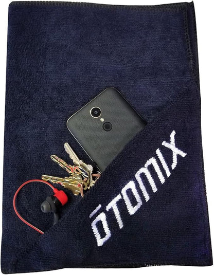 Otomix Premium Gym, Fitness & Sports Microfiber Towel with Zipper Pocket