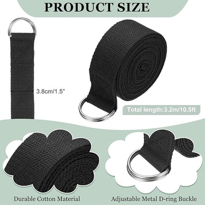 Yoga Strap for Stretching, Athletic Stretch Band with Adjustable Metal D Ring Buckle Yoga Bands