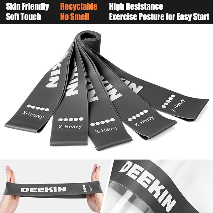 DEEKIN 20 Pcs Resistance Bands Bulk Loop Resistance Exercise Bands for Working Out Stretch Yoga Starter Set Elastic Exercise Fitness Band Equipment for Home Fitness, Gym, Yoga