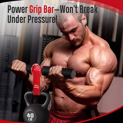 FitBeast Forearm Strengthener & Wrist Roller - Forearm Strength Trainer with Thickened Anti-Slip Grip Handles&Adjustable Strap, Perfect for Forearm Exercising, Boosting Grip Strength, Muscle Building