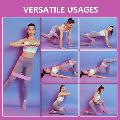 Muka 3 Pcs Resistance Bands Fabric Stretch Bands for Working Out, Yoga Elastic Band Loops for Booty Legs Thigh Glute Exercise