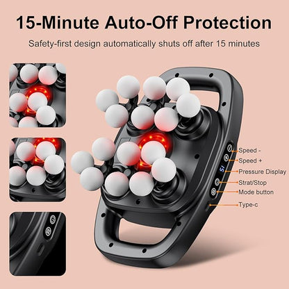 Deep Tissue Massager Gun for Back, Shoulder and Neck Pain Relief, Powerful Shoulders, Back Massager, Legs, Foot Massager & Full Body Muscle Recovery with 16 Massage Heads, 3 Modes & 30 Speed
