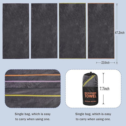 Dofilachy 4 Pack Camping Towel - Camping Towels Quick Dry Towel Microfiber Travel Sports Towel for Camp Bath Beach Swim, Large 24” x 48”