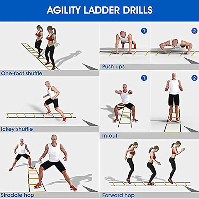Agility Ladder Agility Ladder,Adjustable Speed Training Ladder, Fitness Jumping Ladder Footwork Sport Equipment,Multi Choice/with Carry Bag(Size:6M)