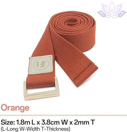 Yoga Straps 1.8M or 2.5M, Durable Cotton Yoga Straps for Stretching, Adjustable Yoga Belt Strap for Yoga, Dance, Gym Workouts