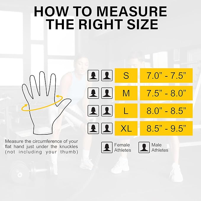 Xtylo Int Workout Gloves for Men & Women Weight Lifting Gloves with Wrist Support, Full Palm Protection, Non-Slip Grip–Gym,Training, Rowing, Cycling, Fitness Sizes S,M,L,XL