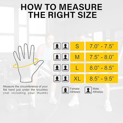 Xtylo Int Workout Gloves for Men & Women Weight Lifting Gloves with Wrist Support, Full Palm Protection, Non-Slip Grip–Gym,Training, Rowing, Cycling, Fitness Sizes S,M,L,XL