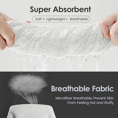 JML Microfiber Bath Towels Set of 2, 30 in x 60 in, Oversized, Ultra Soft, Super Absorbent, Fast Drying, No Fading Large Bathroom Towel Set for Sport, Travel, Fitness, SPA,Yoga (Coral Fleece - White)