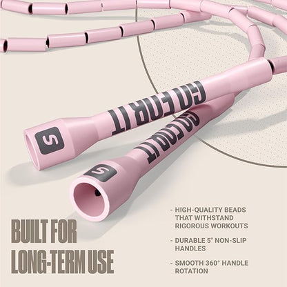 Sportbit Elite Beaded Jump Rope – Adjustable for Kids & Adults, Durable Fitness Skipping Rope for Cardio, Gym, Home & Outdoor Workouts