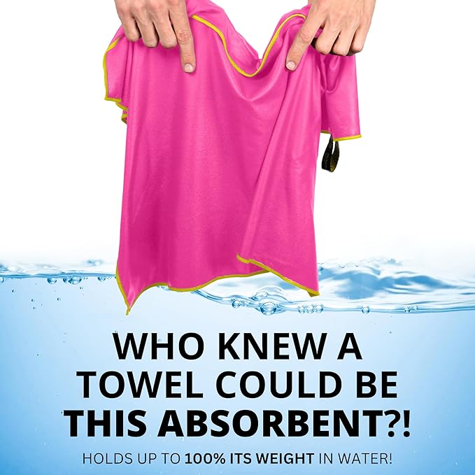 Backpacking Ultralight Quick Dry Microfiber Soft Fast Drying Hand and Face Towel Wash Cloth Camping Yoga Hiking Active Lifestyle Small (Magenta, Medium)