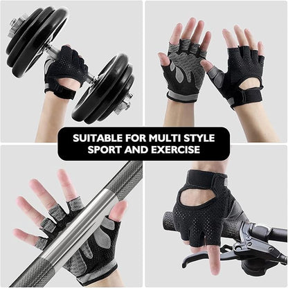 Weight Lifting Gloves for Men Women Gym Half-Finger Glove with Anti Slip Palm Hand Protection for Workout Training, Fitness, Hanging, Pull up, Cycling, Exercise