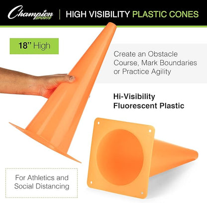 Champion Sports Hi Visibility Fluorescent Poly Cone