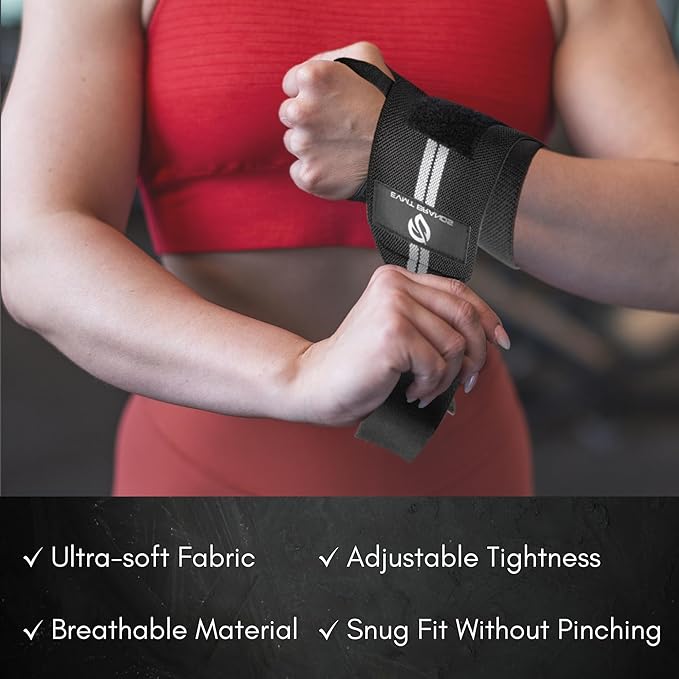 EVMT Premium Wrist Wraps for Weightlifting | Durable Lifting Straps for Enhanced Wrist Support | Perfect for Strength Training, Gym Workouts & General Athletics