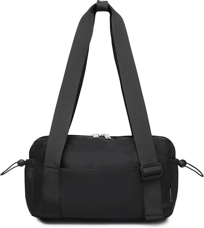 Small Gym Bag for Women Mini Duffle Bag with Wet Compartment, Lightweight Waterproof Cute Tote for Girls Workout Sport Travel, Black