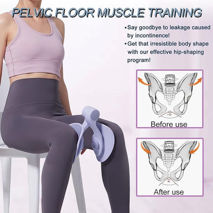 Pelvic Floor Exercise Devices, Inner Thigh Kegel Exerciser, Kegel Trainer for Postpartum Rehabilitation, Exerciser of Thigh at Home, Hip Under Desk Exercise Men Women with Band