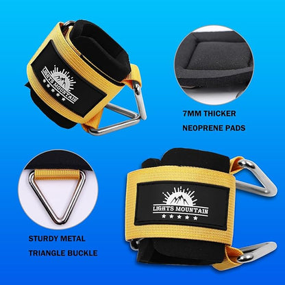 Wrist Cuffs for Cable Machines – Padded & Adjustable Straps for Lateral Raises, Tricep Pushdowns & Strength Training