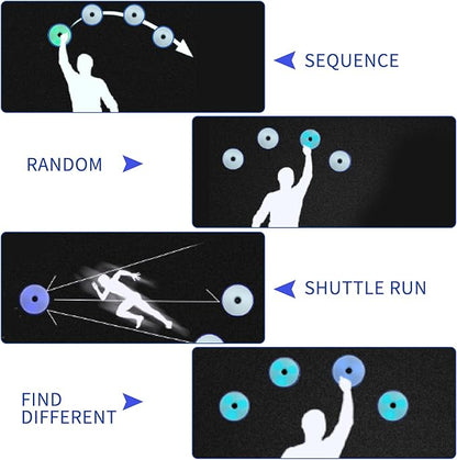 6Pcs/Pk Agile Reaction Training Lamp Set, Blue Shell Sport Reaction Training Light Speed Equipment Quick Reaction Lights Enhancing Speed and Agility Tools