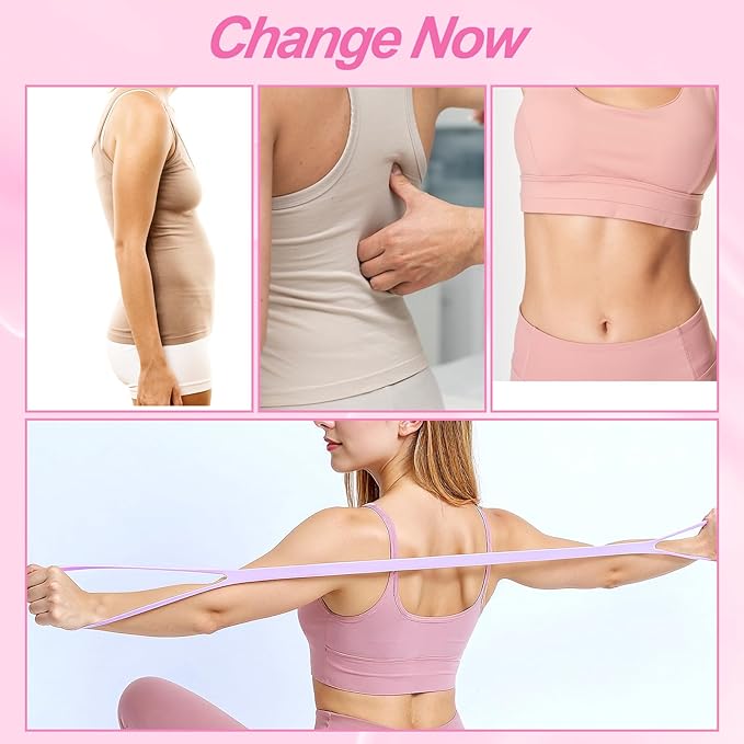 2pcs Figure 8 Resistance Bands for Arms Resistance Bands with Handles for Working Out Back Leg Stretcher Portable Exercise Equipment for Yoga Pilates Stretching Physical Therapy Pink & Blue