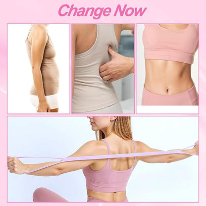 2pcs Figure 8 Resistance Bands for Arms Resistance Bands with Handles for Working Out Back Leg Stretcher Portable Exercise Equipment for Yoga Pilates Stretching Physical Therapy Pink & Blue