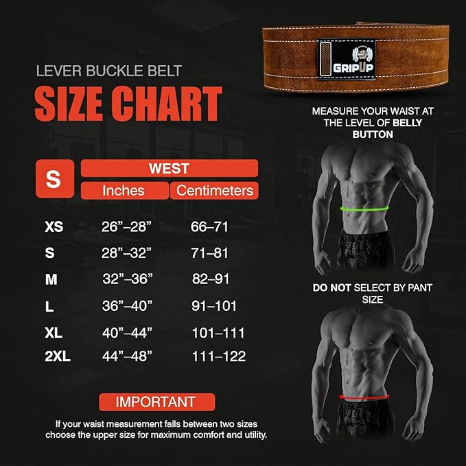 Powerlifting Belt for Weightlifting Lever Buckle Leather Gym Belt 10mm Thick 4-Inch Lumbar Back Support for Men & Women Ideal for Bodybuilding Deadlifts and Strength Training GP-005