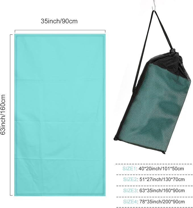 Microfiber Towel Large for Beach, Travel, Swimming, Bath, Pool–Quick Dry, Ultra Compact, Sand Free, Lightweight & Super Absorbent(Mint,63x35 in)
