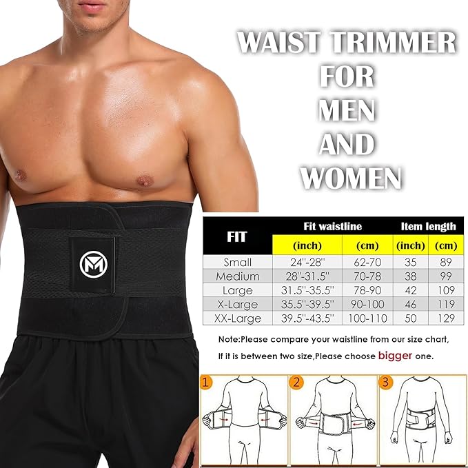 Moolida Waist Trainer Belt for Women or Men Waist Trimmer Workout Fitness Back Support Belts