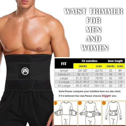 Moolida Waist Trainer Belt for Women or Men Waist Trimmer Workout Fitness Back Support Belts