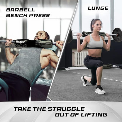 Yes4All Ergonomic Foam Bar Pad, Olympic Barbell Squat & Neck Pad for Squats, Hip Thrusts & Weight Lifting Bar
