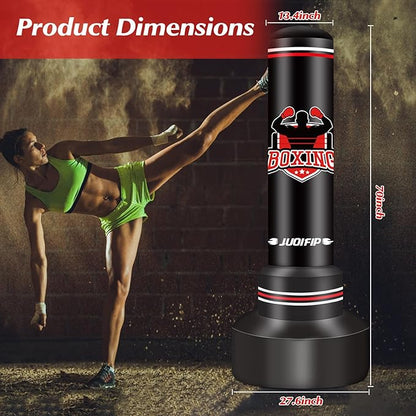 Heavy Punching Bag with Stand Adults Teens,70" Freestanding Boxing Bags Kicking Bag Heavy Bag with Boxing Gloves and Electric Air Pump, Kickboxing Training Equipment Bags Thai Fitness Karate