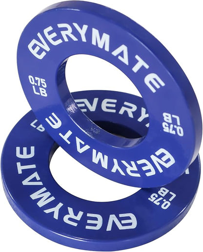 EVERYMATE Fractional Micro Weight Plates Set of 8 Weight Plate Pair of 0.25LB 0.5LB 0.75LB 1 LB for Olympic Barbells for Strength Training Micro Plates Weight Plate